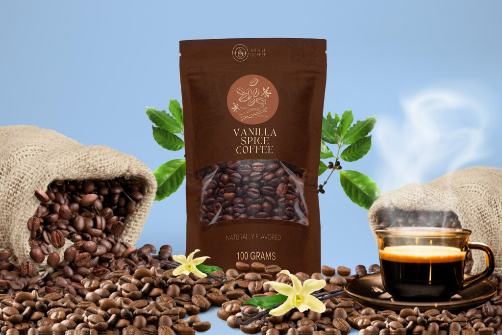 Modern Brown Vanilla Coffee Product Label - 5
